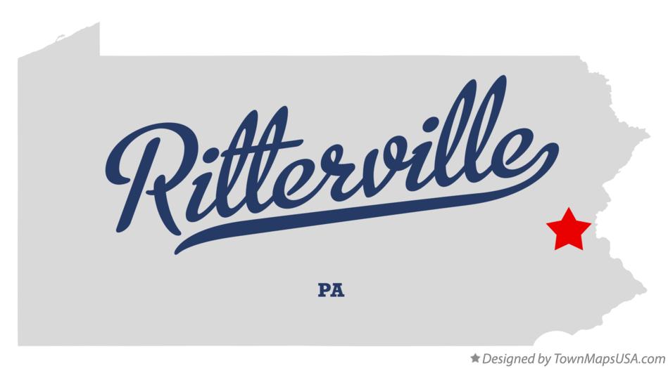 Map of Ritterville Pennsylvania PA