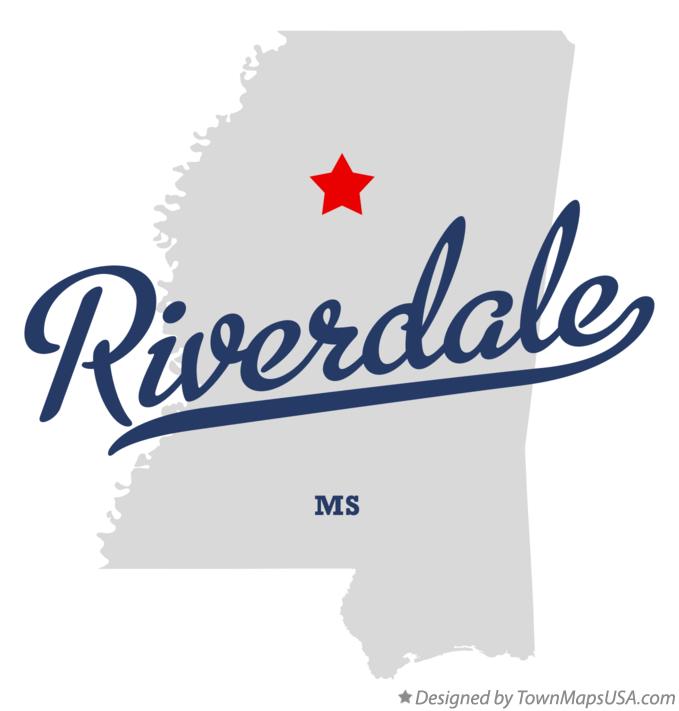 Map of Riverdale Mississippi MS