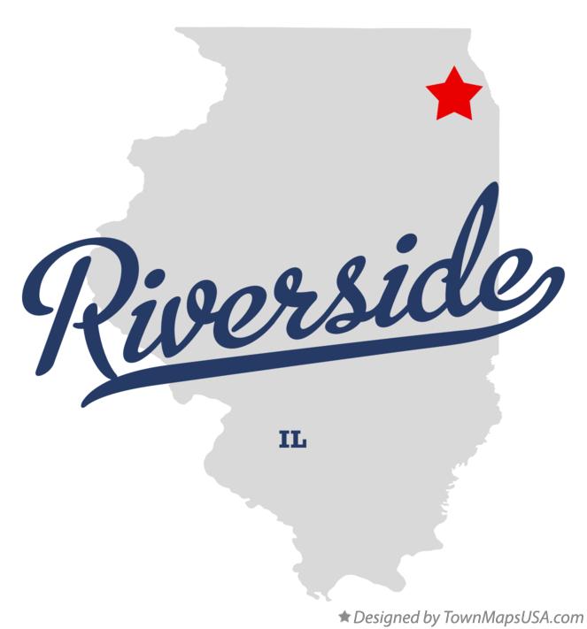 Map of Riverside Illinois IL