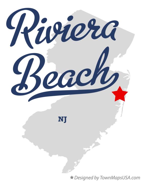 Map of Riviera Beach New Jersey NJ
