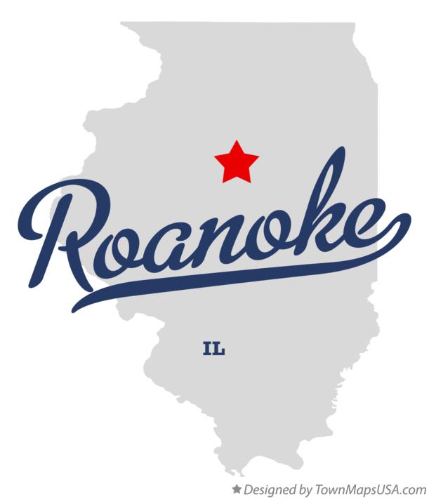 Map of Roanoke Illinois IL