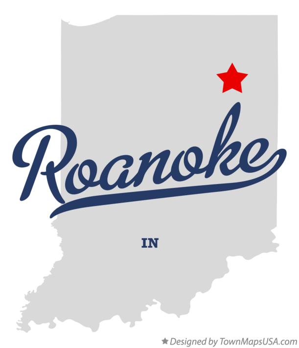 Map of Roanoke Indiana IN