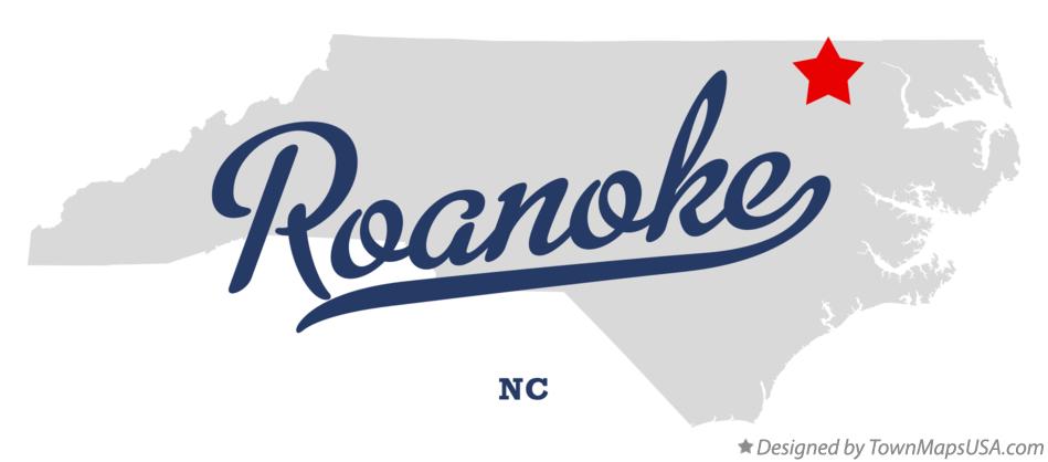 Map of Roanoke North Carolina NC