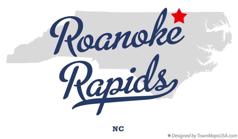 Map of Roanoke Rapids North Carolina NC