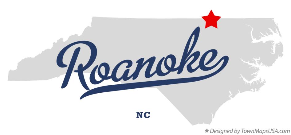 Map of Roanoke North Carolina NC