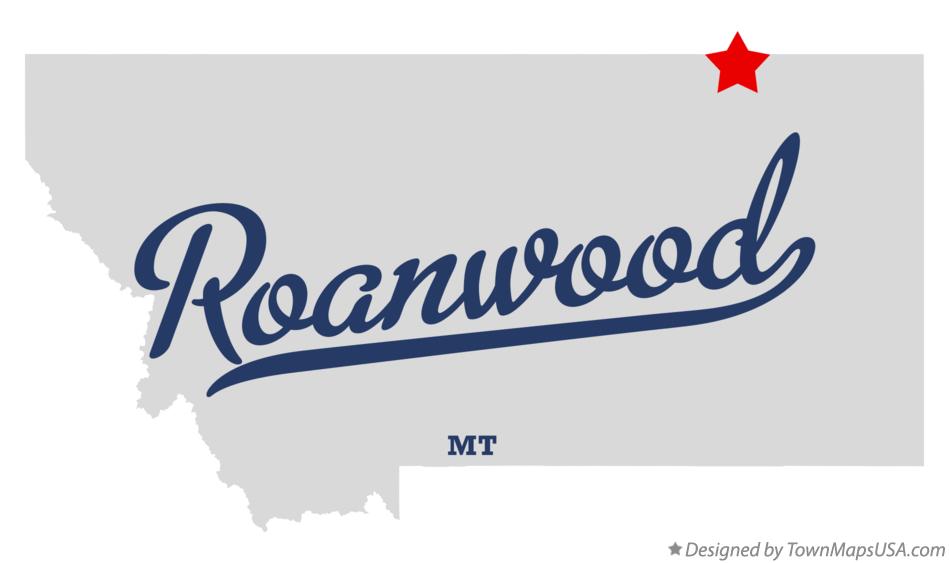 Map of Roanwood Montana MT