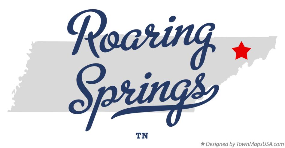 Map of Roaring Springs Tennessee TN