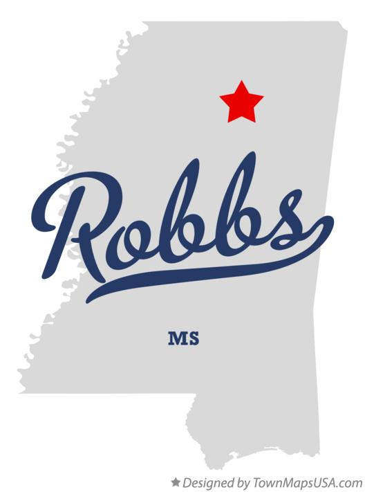 Map of Robbs Mississippi MS