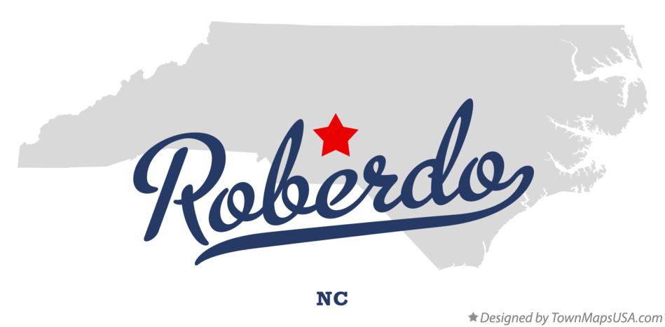 Map of Roberdo North Carolina NC