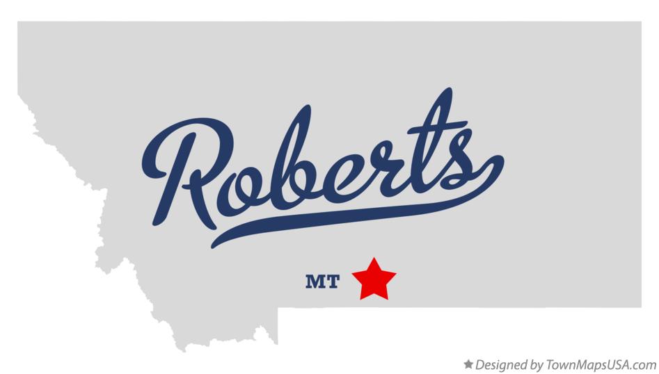 Map of Roberts Montana MT