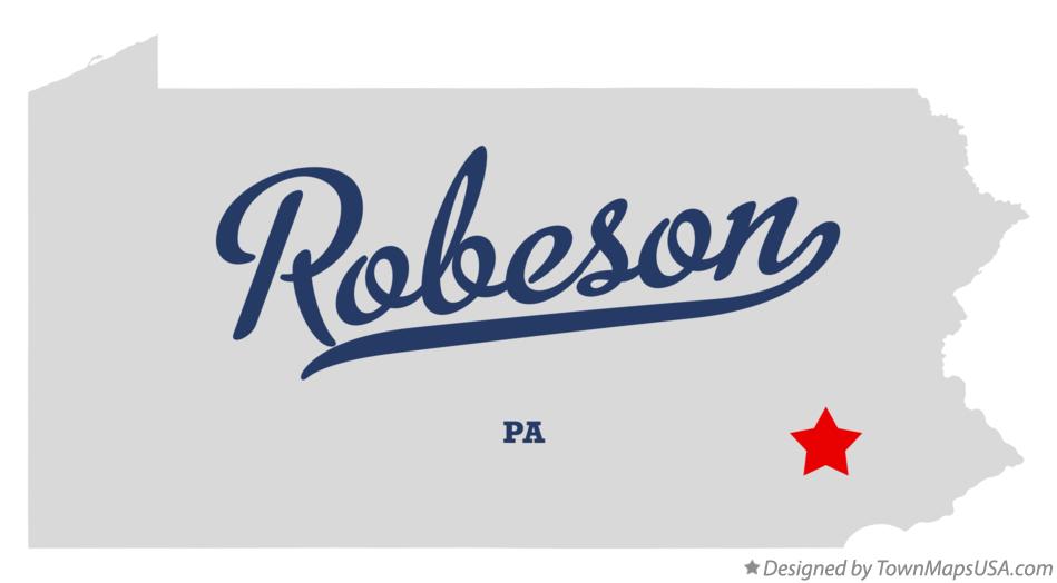 Map of Robeson Pennsylvania PA