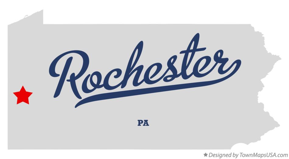 Map of Rochester Pennsylvania PA
