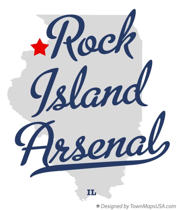 Map of Rock Island Arsenal Illinois IL