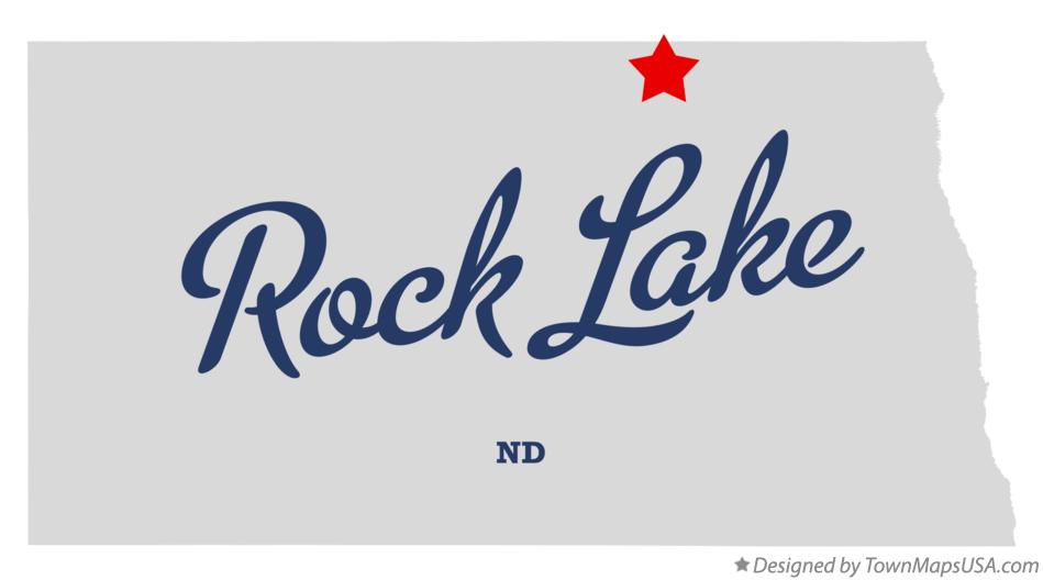 Map of Rock Lake North Dakota ND