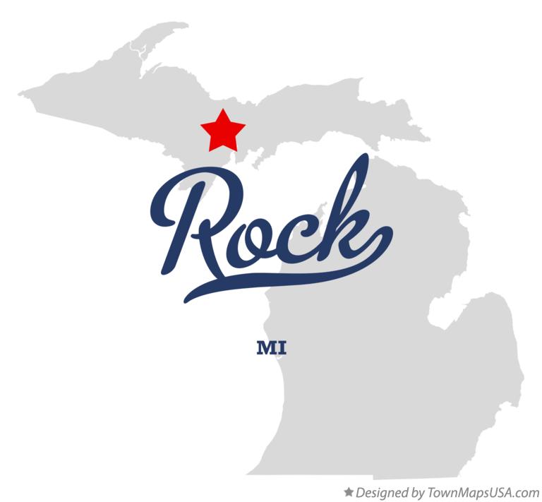 Map of Rock Michigan MI