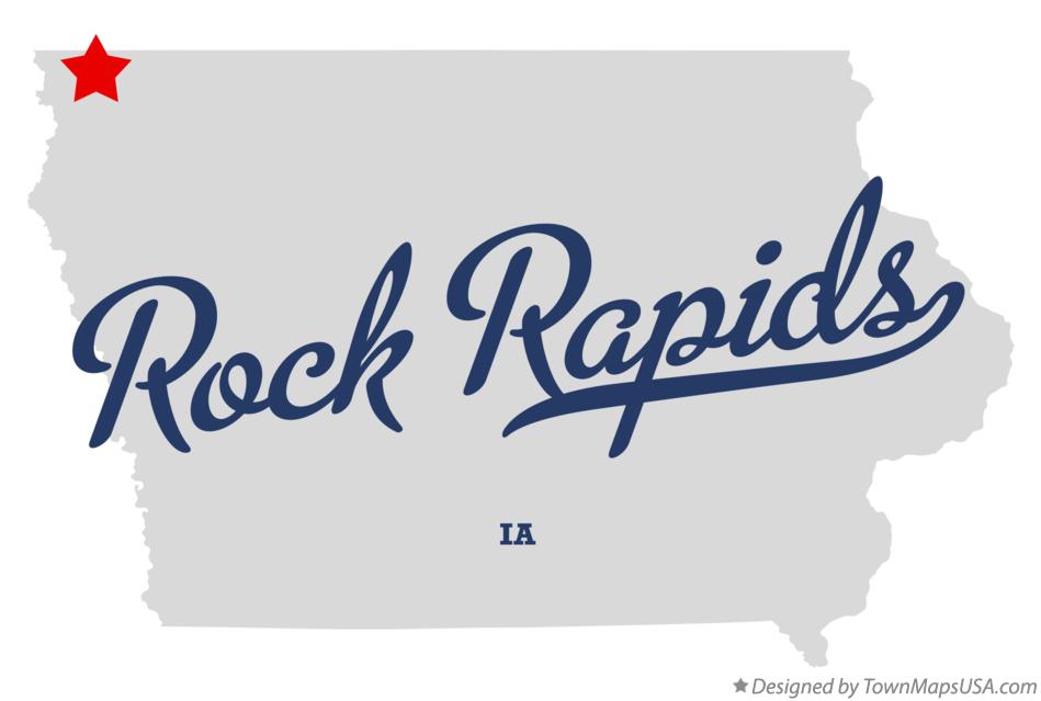 Map of Rock Rapids Iowa IA