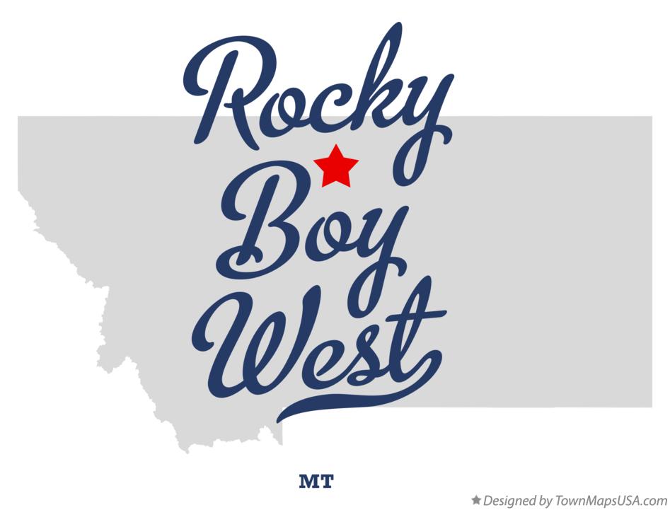 Map of Rocky Boy West Montana MT