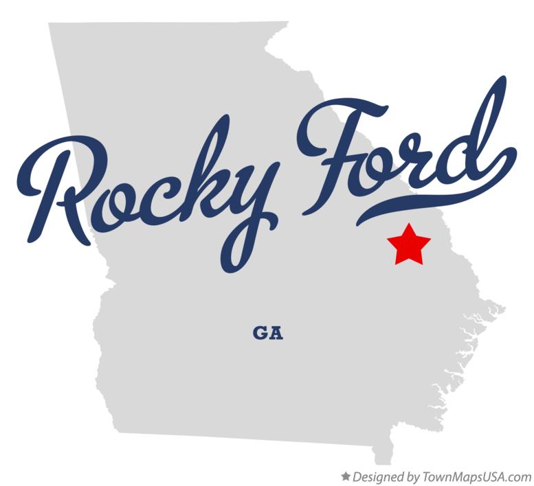 Map of Rocky Ford Georgia GA