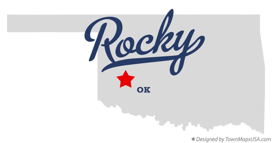 Map of Rocky Oklahoma OK