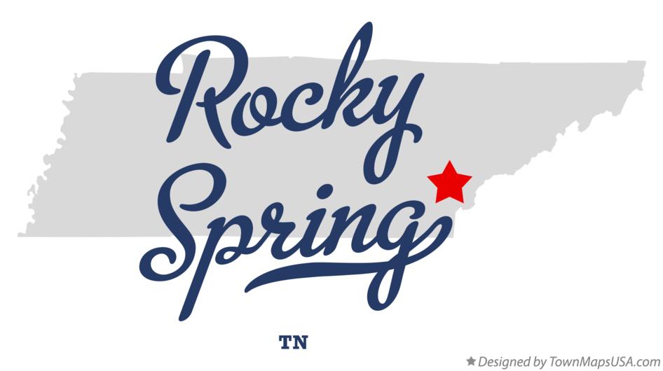 Map of Rocky Spring Tennessee TN