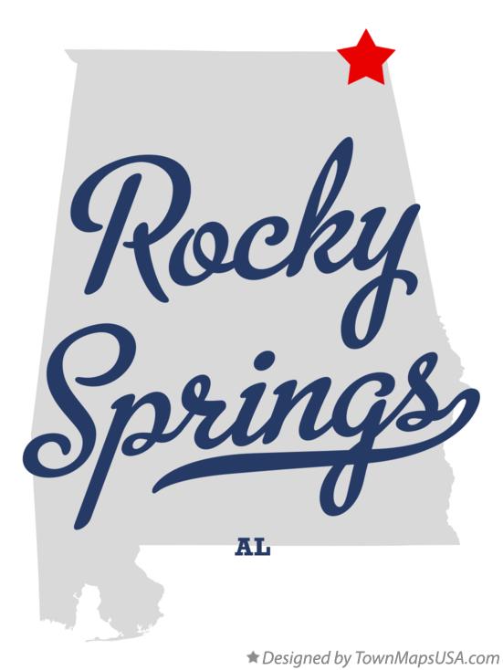 Map of Rocky Springs Alabama AL