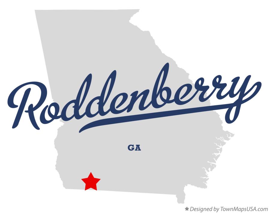 Map of Roddenberry Georgia GA
