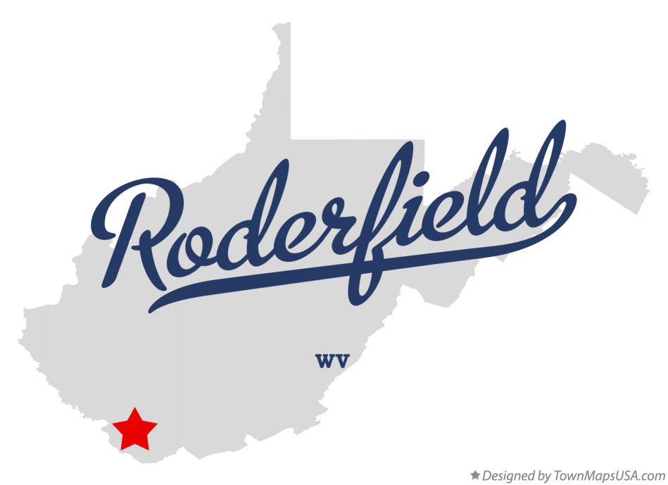 Map of Roderfield West Virginia WV