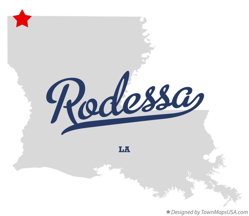 Map of Rodessa Louisiana LA