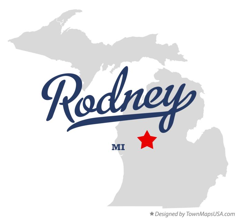 Map of Rodney Michigan MI