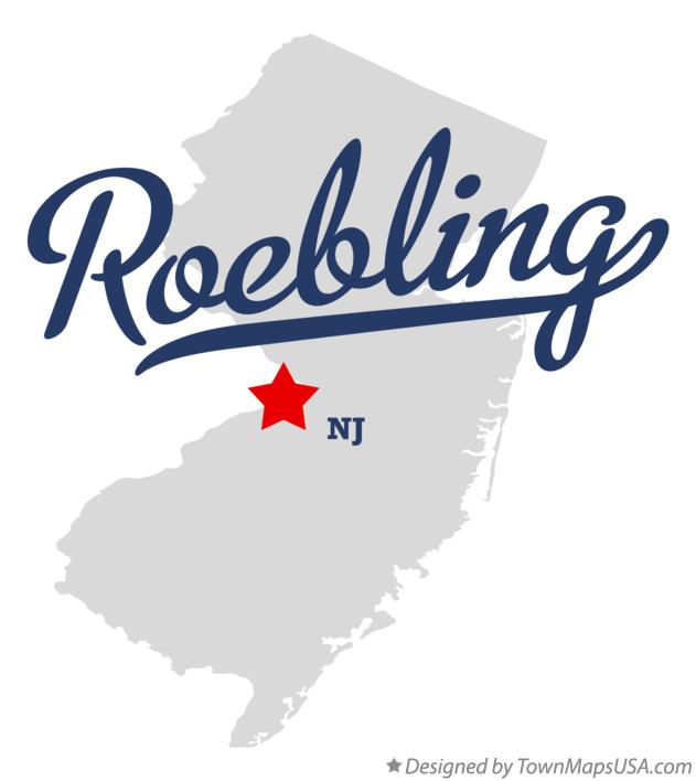 Map of Roebling New Jersey NJ