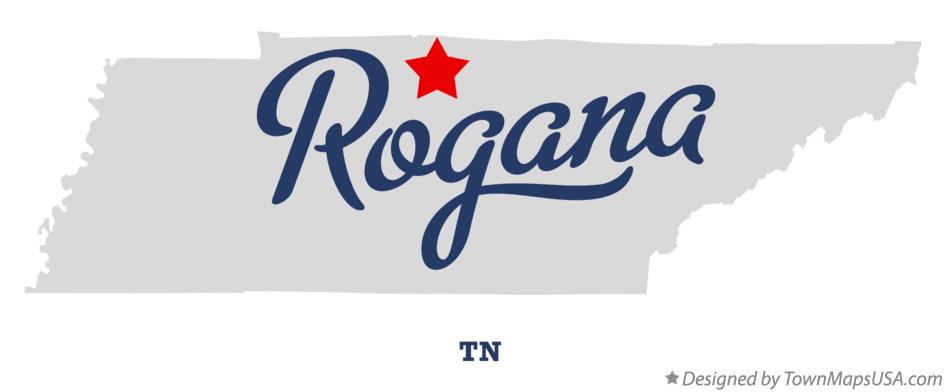 Map of Rogana Tennessee TN