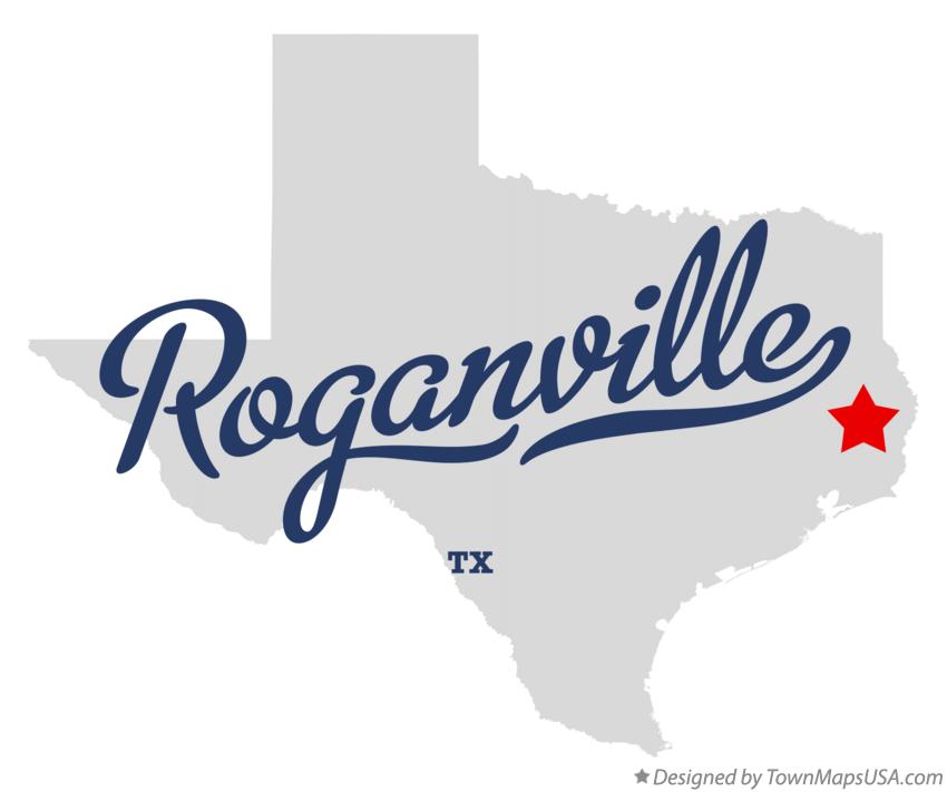 Map of Roganville Texas TX