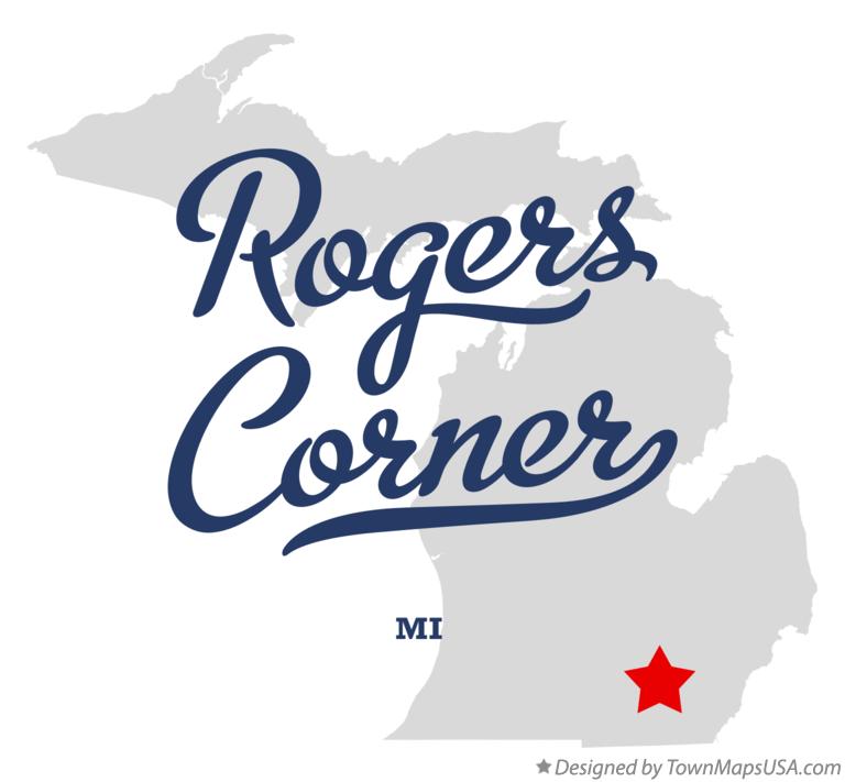 Map of Rogers Corner Michigan MI
