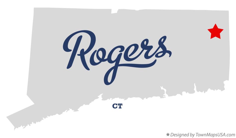 Map of Rogers Connecticut CT
