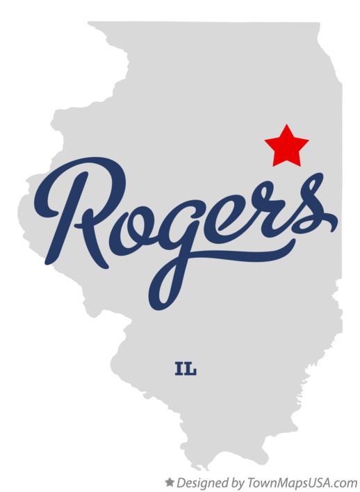 Map of Rogers Illinois IL