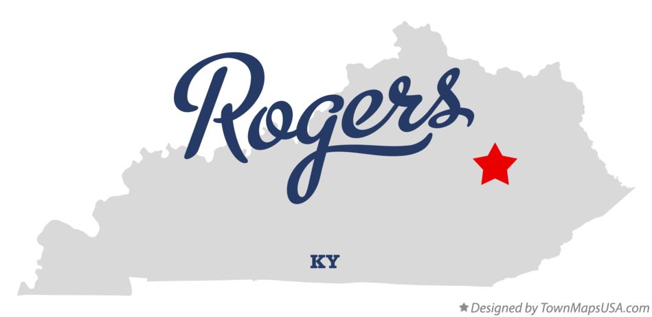 Map of Rogers Kentucky KY