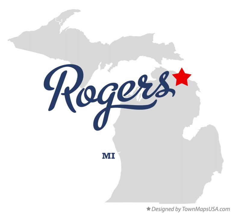 Map of Rogers Michigan MI