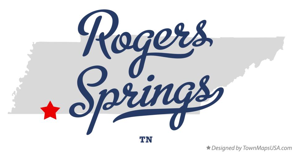 Map of Rogers Springs Tennessee TN