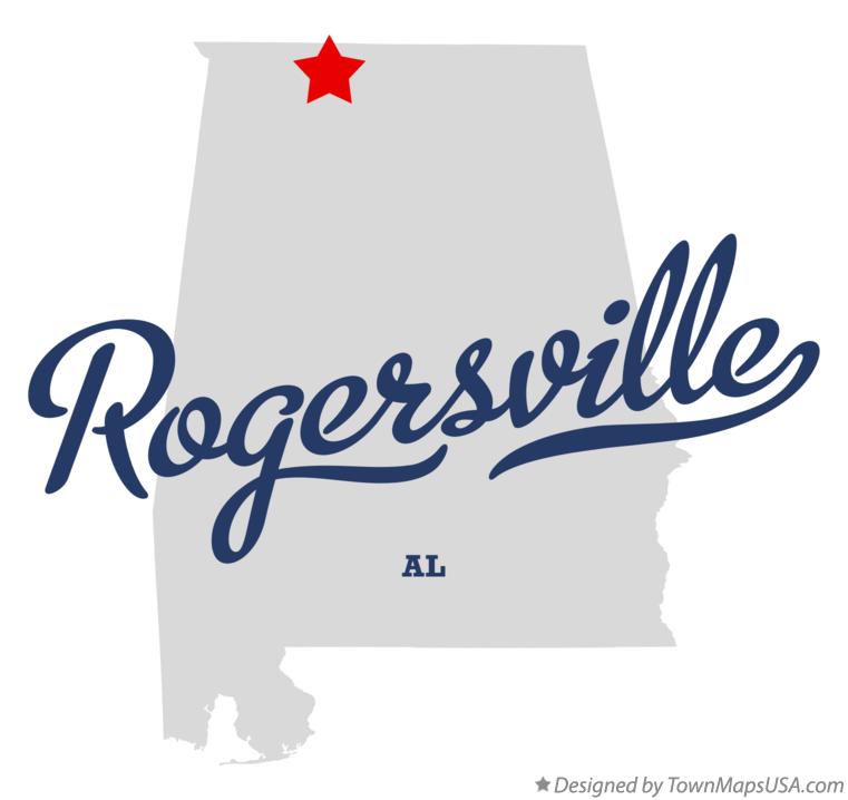 Map of Rogersville Alabama AL