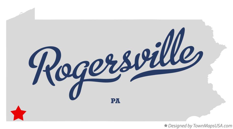 Map of Rogersville Pennsylvania PA
