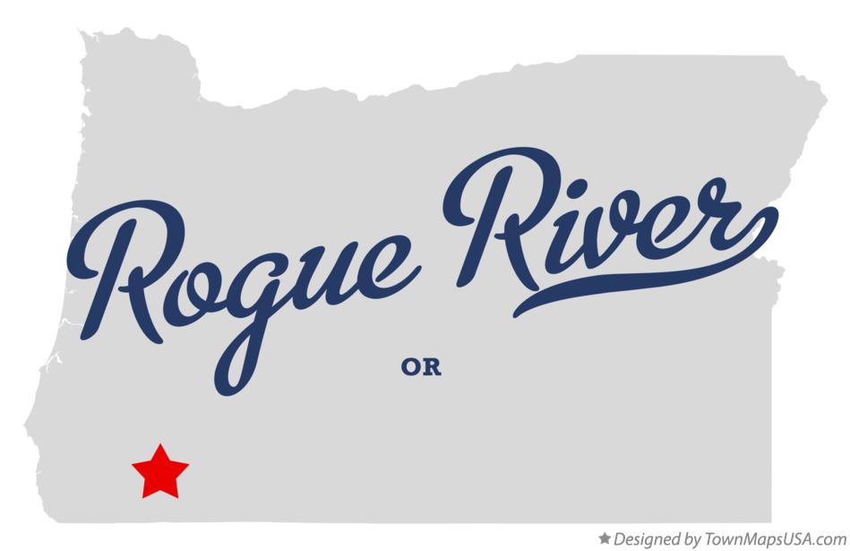 Map of Rogue River Oregon OR