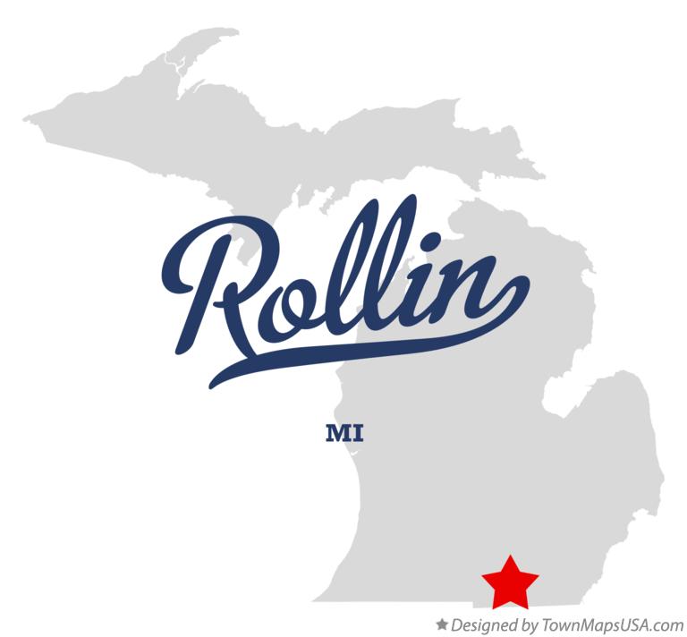 Map of Rollin Michigan MI