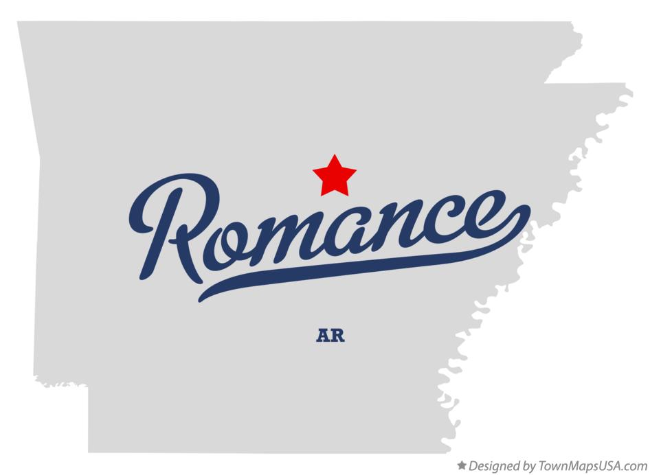 Map of Romance Arkansas AR