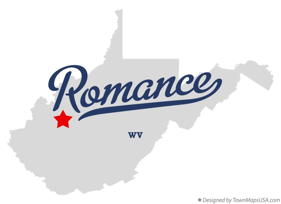 Map of Romance West Virginia WV