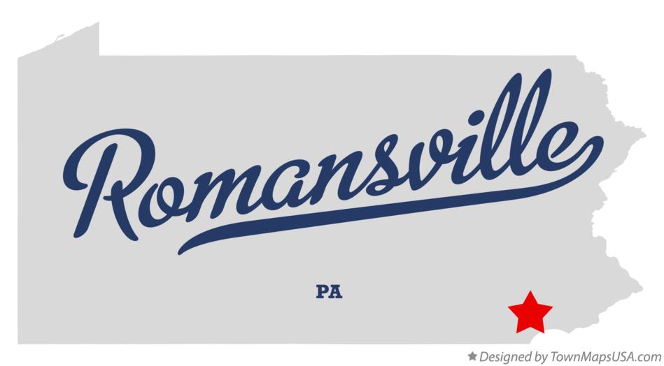 Map of Romansville Pennsylvania PA