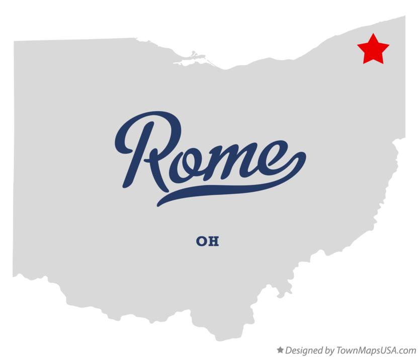 Map of Rome Ohio OH