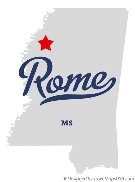 Map of Rome Mississippi MS