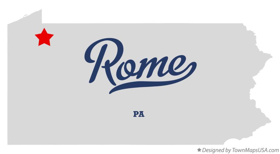 Map of Rome Pennsylvania PA