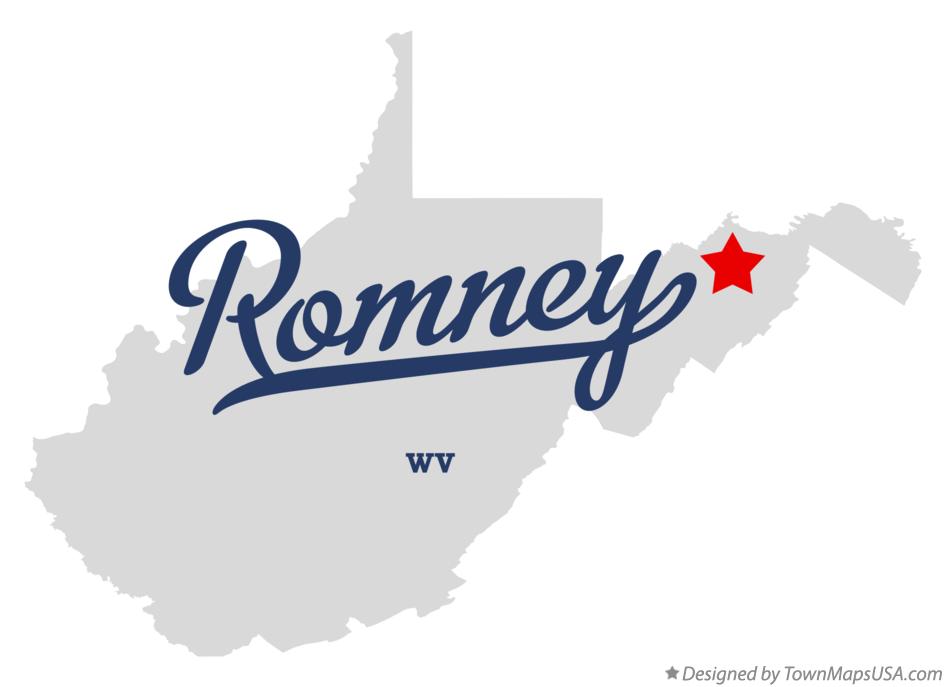 Map of Romney West Virginia WV