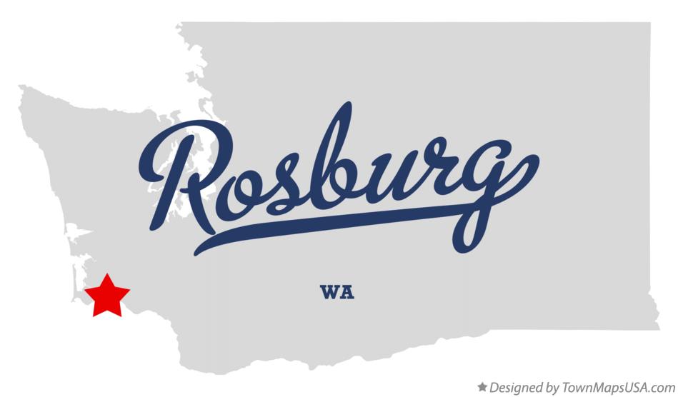 Map of Rosburg Washington WA